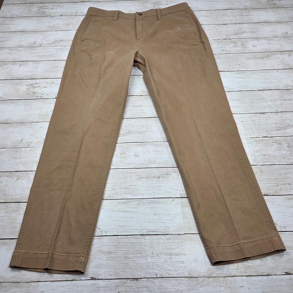 J.Crew High-Rise Girlfriend Chino Pants Women 8 Tan Stretch Cotton Straight Leg